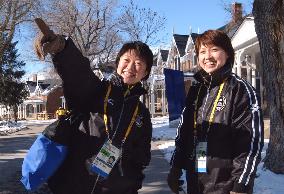 Okazaki, Watanabe in Olympic Village